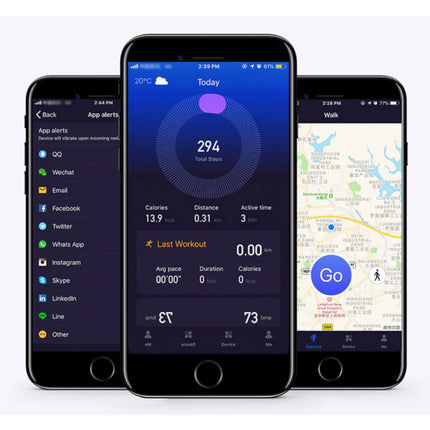 M2 Fitness Activity Tracker Smartwatch Sport Smartband Smartphone Horloge iOS / Android Zwart