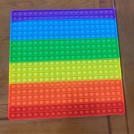 XXXL Pop It - 400mm Extra Extra Groot Fidget Anti Stress Speelgoed Bubble Toy Siliconen Vierkant Regenboog