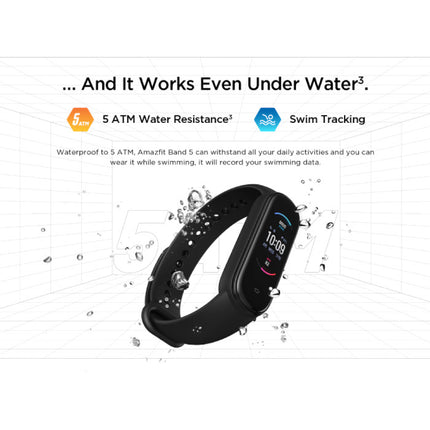 Band 5 Smartwatch -  Fitness Sport Activity Tracker Silica Gel Horloge Band iOS Android Zwart