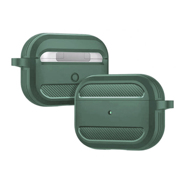 Shockproof Hoesje voor AirPods Pro  met Karabijnhaak - AirPod Case Cover Skin - Groen