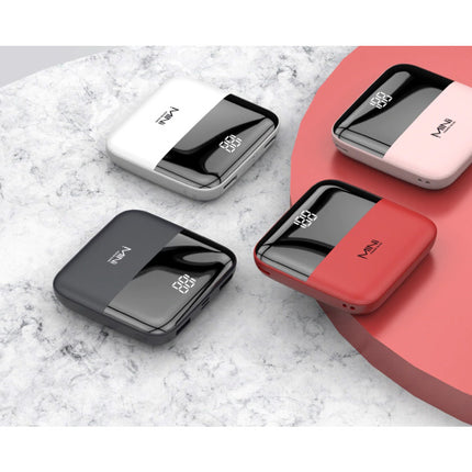 Dual 2x USB Poort Mini Powerbank 10.000mAh - LED Display Externe Noodaccu Batterij Oplader Charger Roze