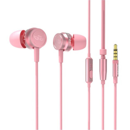 Wings 10 Oordopjes met Microfoon - 3.5mm AUX Oortjes Wired Earphones Oortelefoon Roze
