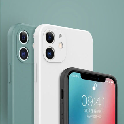 iPhone 12 Mini Square Silicone Hoesje - Zachte Matte Case Liquid Cover Lichtblauw