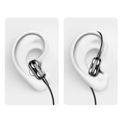 Dual Driver Oordopjes AUX 3.5mm - Oortjes Wired Earphones Oortelefoon Blauw