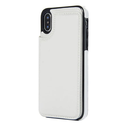 Retro iPhone 6S Plus Leren Flip Case Portefeuille - Wallet Cover Cas Hoesje Wit