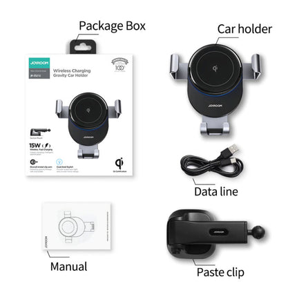 Qi Draadloze Autolader 15W - Quick Charge 3.0 - Dashboard Stand Oplader Universeel Wireless Car Charging Pad Zwart