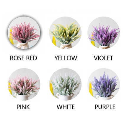 Kunst Boeket met Vaas - Lavendel Plastic Bloemen Luxe Boeketten Decor Ornament Geel