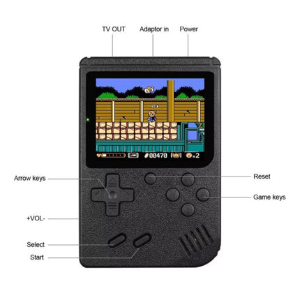400 in 1 Retro Video Game Console - Mini Draagbare Gamepad - Zwart