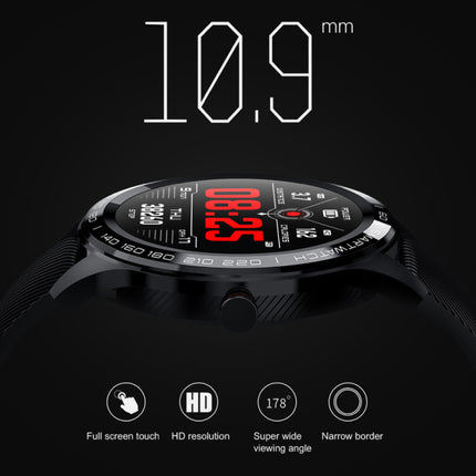 Sports Smartwatch Fitness Sport Activity Tracker Smartphone Horloge iOS Android IP68 iPhone Samsung Huawei Zwart Leer