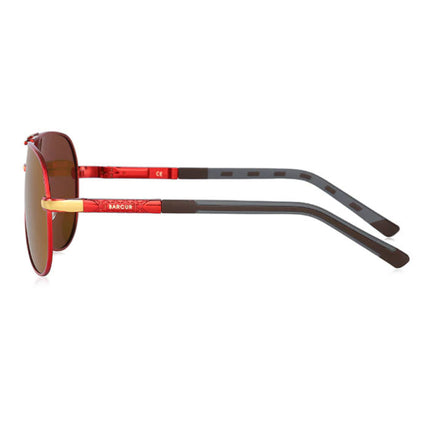 Vintage Shades Zonnebril - Roestvrij Staal Legering Pilotenbril met UV400 en Polarisatie Filter voor Mannen - Bruin