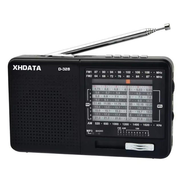 D-328 Draagbare Noodradio - Herlaadbaar 500mAh Batterij - AM FM SW DSP Radio Ontvanger - Zwart 