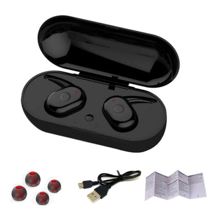DT-1 TWS Draadloze Smart Touch Control Oortjes Bluetooth 5.0 Ear Wireless Buds Earphones Earbuds 300mAh Oortelefoon Zwart