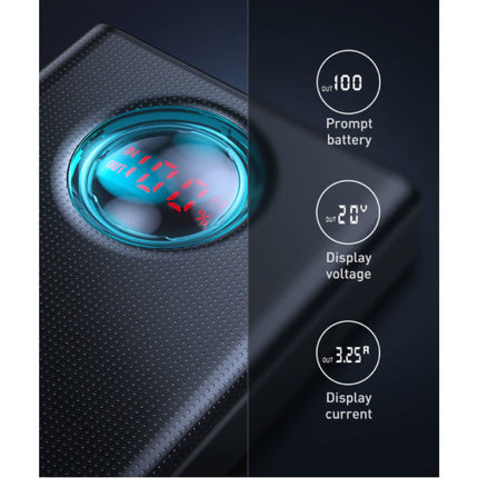 65W Powerbank met PD Poort 20.000mAh met 5 USB Poorten  - LED Display Externe Noodaccu Batterij Oplader Charger Blauw