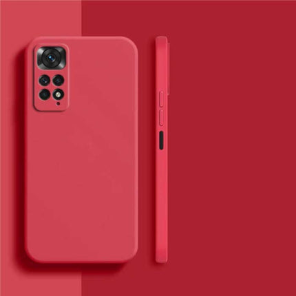 Xiaomi Redmi Note 10 Pro Square Silicone Hoesje - Zachte Matte Case Liquid Cover Rood