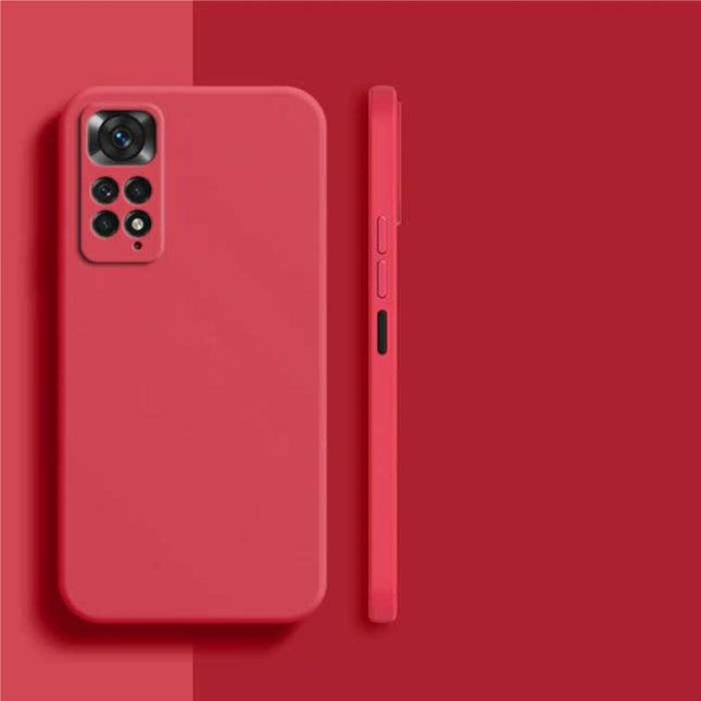 Xiaomi Redmi Note 10 Pro Square Silicone Hoesje - Zachte Matte Case Liquid Cover Rood