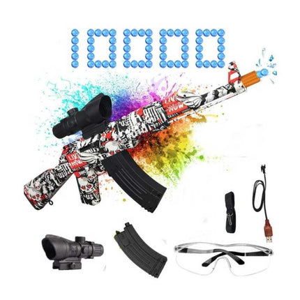 Elektrische Gel Blaster met 10.000 Balletjes - AK47 Model Water Speelgoed Foam Shooter Rood