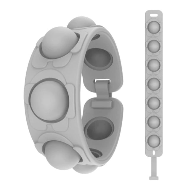 Pop It Armband - Fidget Anti Stress Speelgoed Bubble Toy Siliconen Grijs