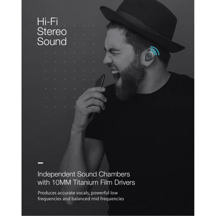 BW-FYE4 Draadloze Oordopjes - TWS Oortjes True Touch Control Oortjes Oordopjes Bluetooth 5.0 Wireless Buds Earphones Oortelefoon Zwart