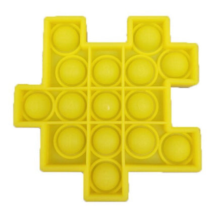 Pop It - Fidget Anti Stress Speelgoed Bubble Toy Siliconen Kubus Puzzelstuk Geel