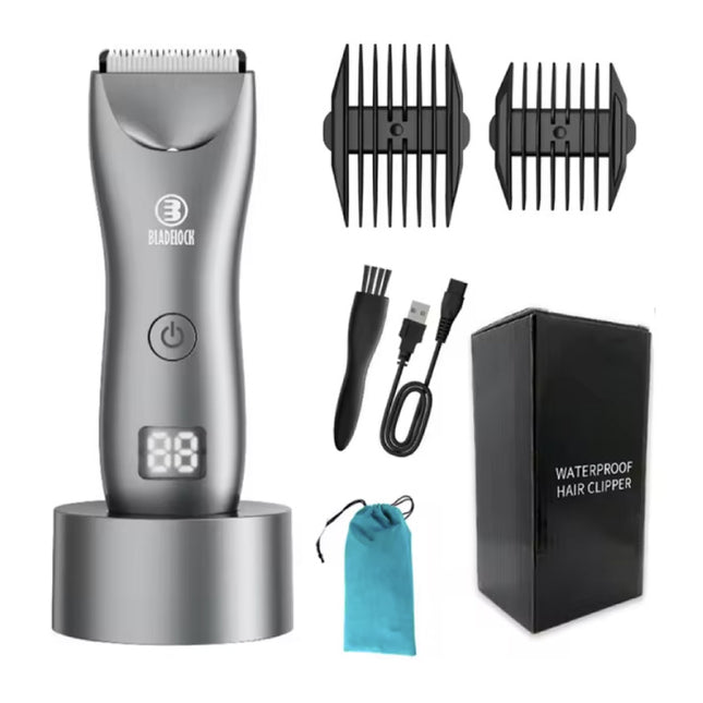 Elektrsiche Tondeuse - Scheerapparaat Schaamhaar Trimmer Draadloos Scheermachine voor Gevoelige Gebieden - Zilver