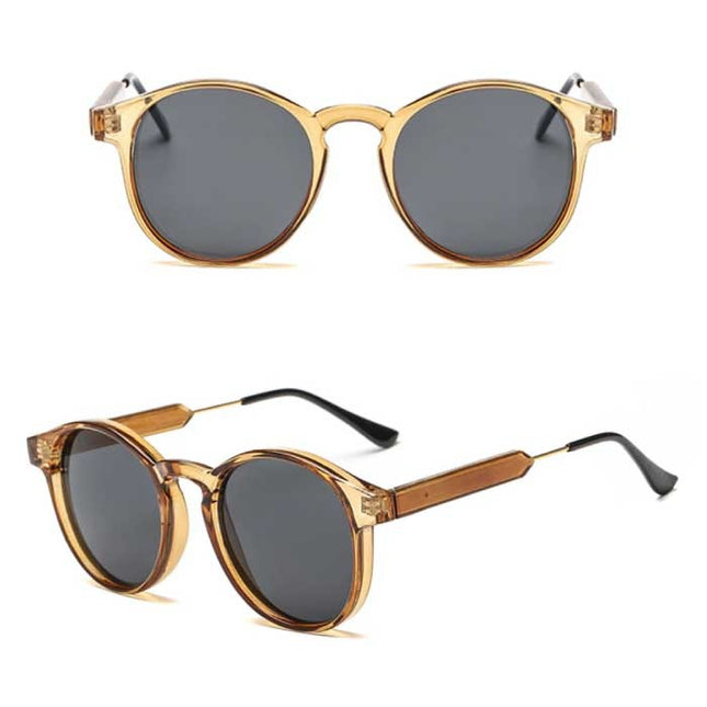 Retro Ronde Zonnebril - Gepolariseerd Driving Shades Vintage Lichtbruin