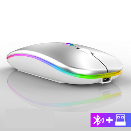 Draadloze RGB Muis - 2.4GHz / 1600DPI / Optisch / Ergonomisch / Tweehandig - Zilver