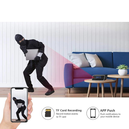 Alarm Klok met Camera en WiFi - Draadloze Smart Home Security Night Vision
