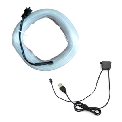 Neon LED Strip 1 Meter - Flexibele Verlichting Tube met  USB Adapter Waterdicht Ijsblauw