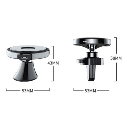 Qi Draadloze Autolader 10W - Airvent Clip Oplader Universeel Wireless Car Charging Pad Zwart