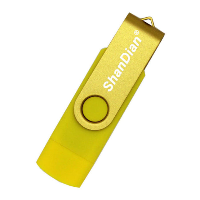 High Speed Flash Drive 4GB - USB en USB-C Stick Geheugen Kaart - Geel