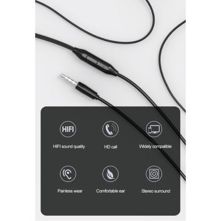 H130 Oordopjes met Opbergtasje - Microfoon en Controls - 3.5mm AUX Oortjes Volumebeheer Wired Earphones Oortelefoon Rood