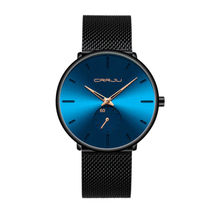 Kwarts Horloge - Anoloog Luxe Uurwerk voor Mannen en Vrouwen  - Zwart-Blauw 