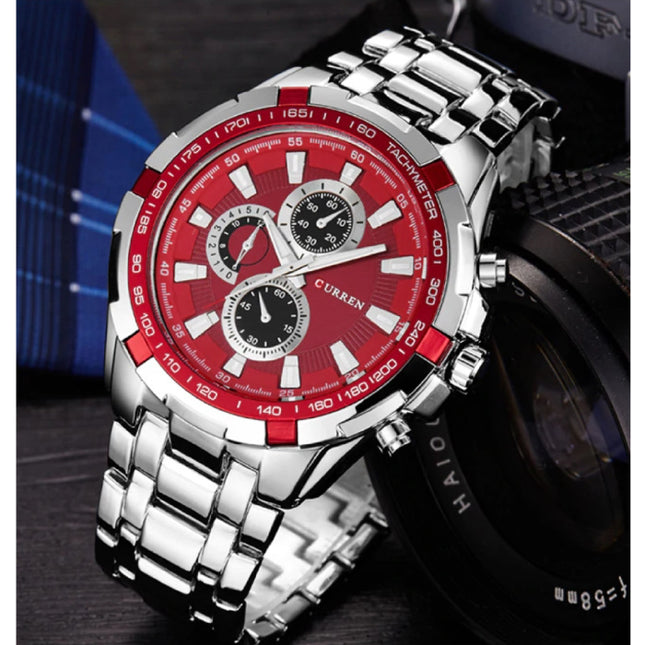 Staal Horloge voor Heren - Leren Bandje Anoloog Luxe Uurwerk voor Mannen Kwarts