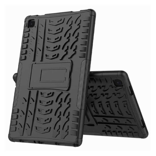 Samsung Galaxy Tab A7 (10.4") Shockproof Cover met Kickstand - Multifunctioneel Hoesje Case Zwart