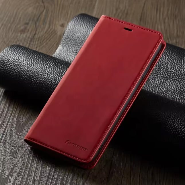 iPhone 16 Pro Wallet Flip Case - Portefeuille Cover PU Leer Hoesje - Rood