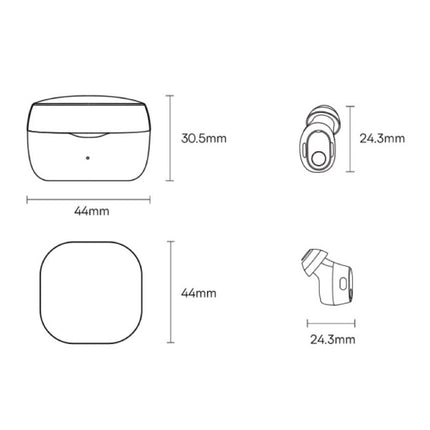 WM02 Draadloze Oortjes - Touch Control Oordopjes TWS Bluetooth 5.3 Blauw