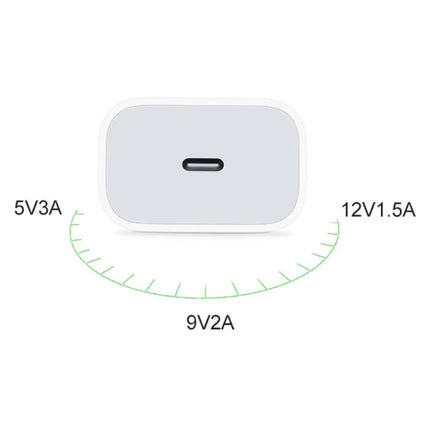 20W PD USB-C Oplader - Power Delivery USB Fast Charge - Muur Stekkerlader Wallcharger AC Thuislader Adapter Wit
