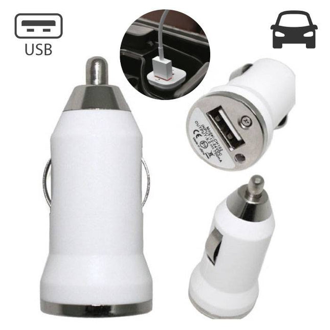 2-Pack iPhone/iPad/iPod AAA+ Autolader USB - Wit - Snel opladen