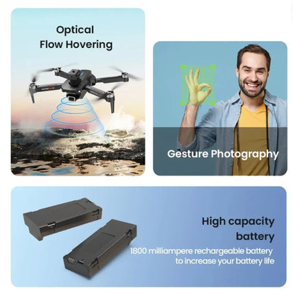 E88 Pro RC Drone met Camera - Quadcopter Obstakel Vermijden Speelgoed met Brushless Motor Zwart