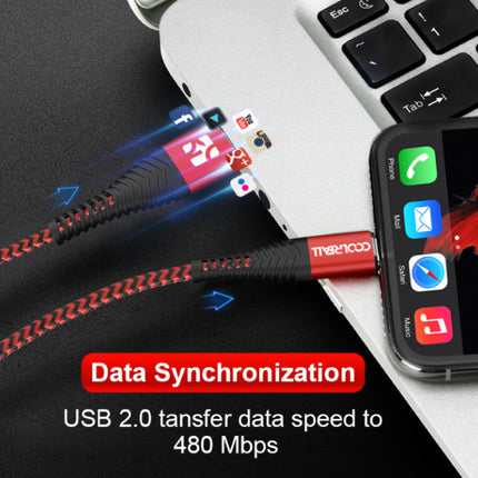 Lightning USB Oplaadkabel Datakabel 1M Gevlochten Nylon Oplader iPhone/iPad/iPod Rood