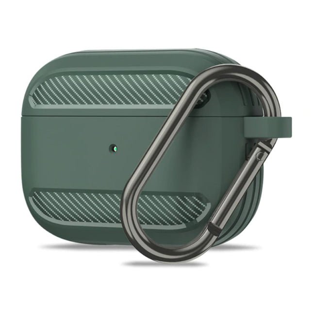 Shockproof Hoesje voor AirPods Pro  met Karabijnhaak - AirPod Case Cover Skin - Groen