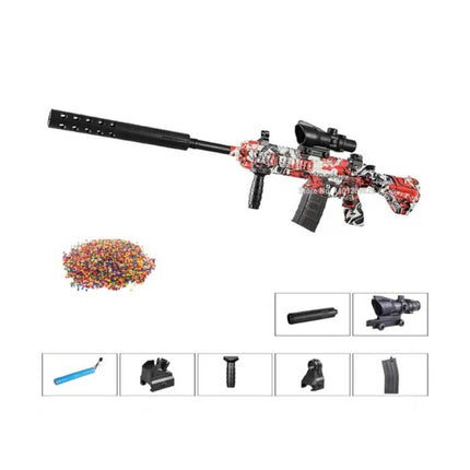 Elektrische Gel Blaster met 10.000 Balletjes - M416 Model Water Speelgoed Foam Shooter Rood