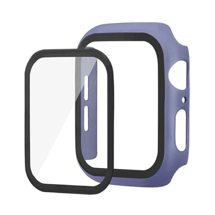 Full Cover voor iWatch Series 42mm - Hoesje en Screen Protector - Tempered Glass Hard Case TPU Paars