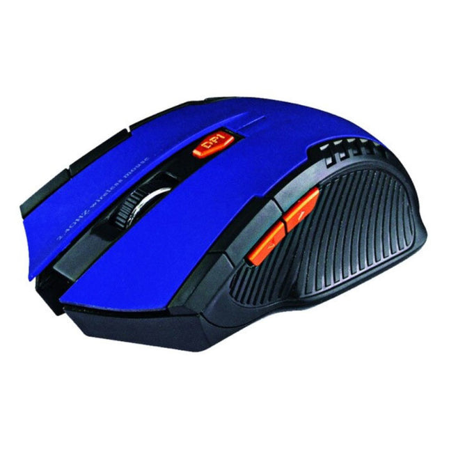 Draadloze Gaming Muis Optisch - Tweehandig en Ergonomisch met DPI Aanpassing - 1600 DPI - 6 Knoppen - Blauw