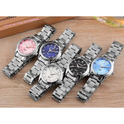 Luxe Horloge voor Dames - Waterdicht Stras Horloge Roestvrij Stalen Armband Blauw