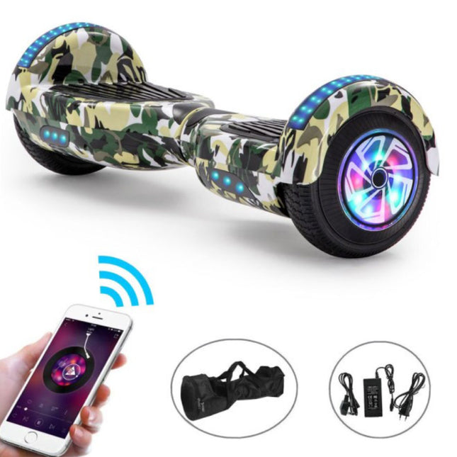 Elektrisch E-Scooter Hoverboard met Bluetooth Speaker - 6.5" - 500W - 2000mAh Batterij - Balance Hover Board Camo