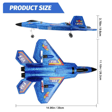 F22 Raptor RC Jet Glider met Afstandsbediening - Bestuurbaar Speelgoed Model Zweef Vliegtuig - Blauw