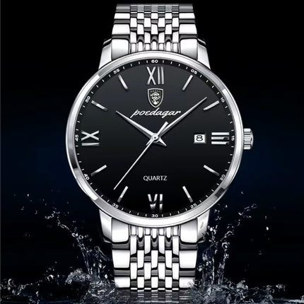 Luxe Sport Kwarts Horloge - 3 Bar Waterdicht Lichtgevend Herenhorloge Roestvrij Staal - Rose Gold Wit