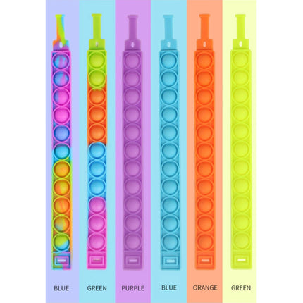 Pop It Armband - Fidget Anti Stress Speelgoed Bubble Toy Siliconen Blauw-Roze-Geel