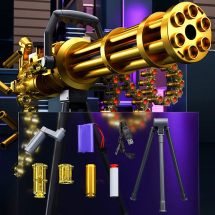 Soft Bullet Geweer - Gatling Gun Model Speelgoed Shell Pistool - Goud